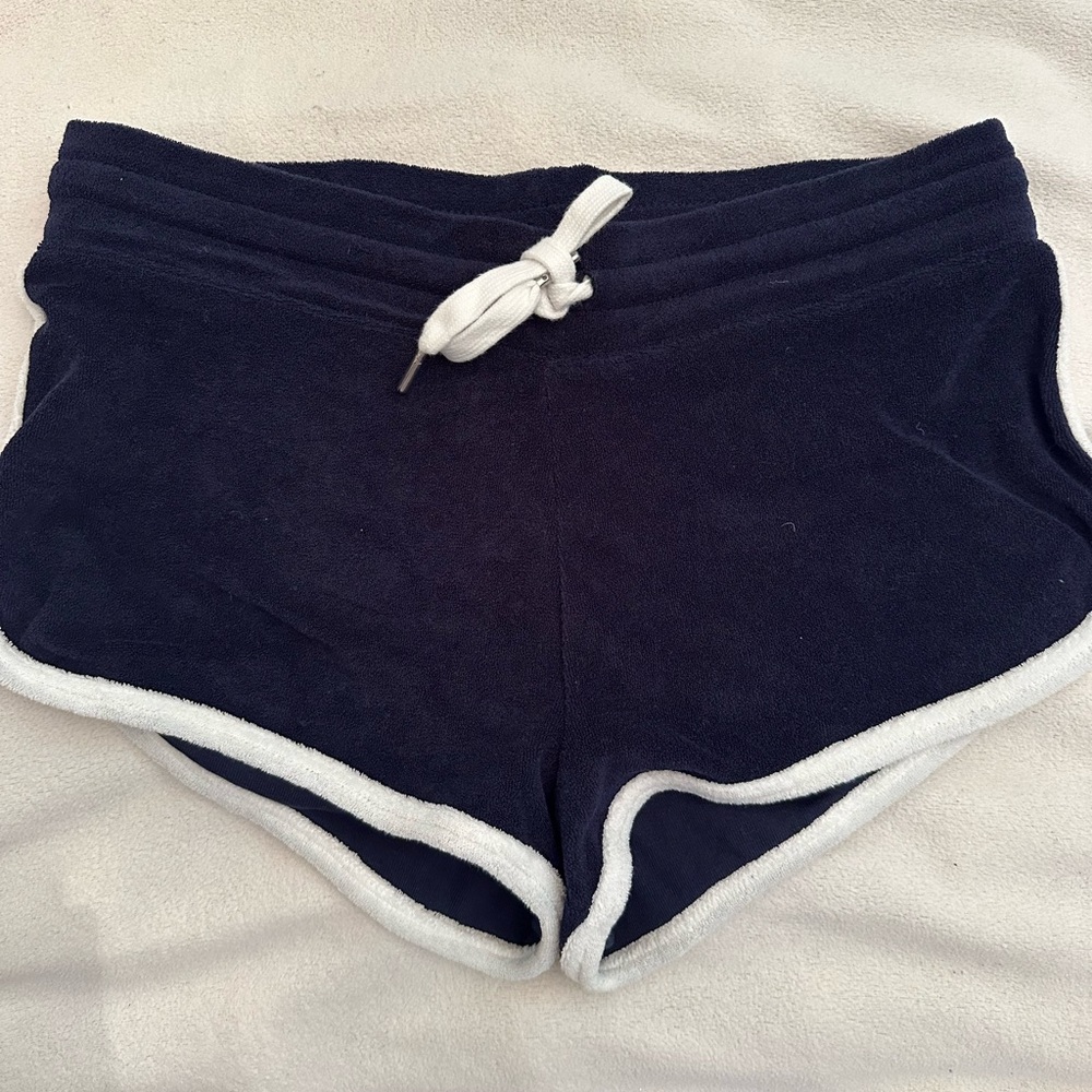 h & m towel material navy shorts